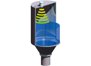 Level measurement in the material tank